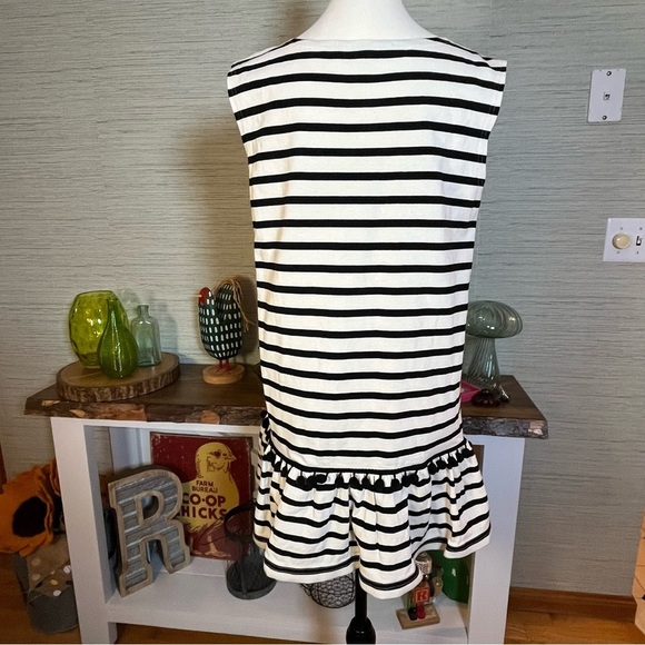 Marc Jacobs Striped Drop-Waist Dress Women’s Size Medium Black & White Peplum - Picture 6 of 9